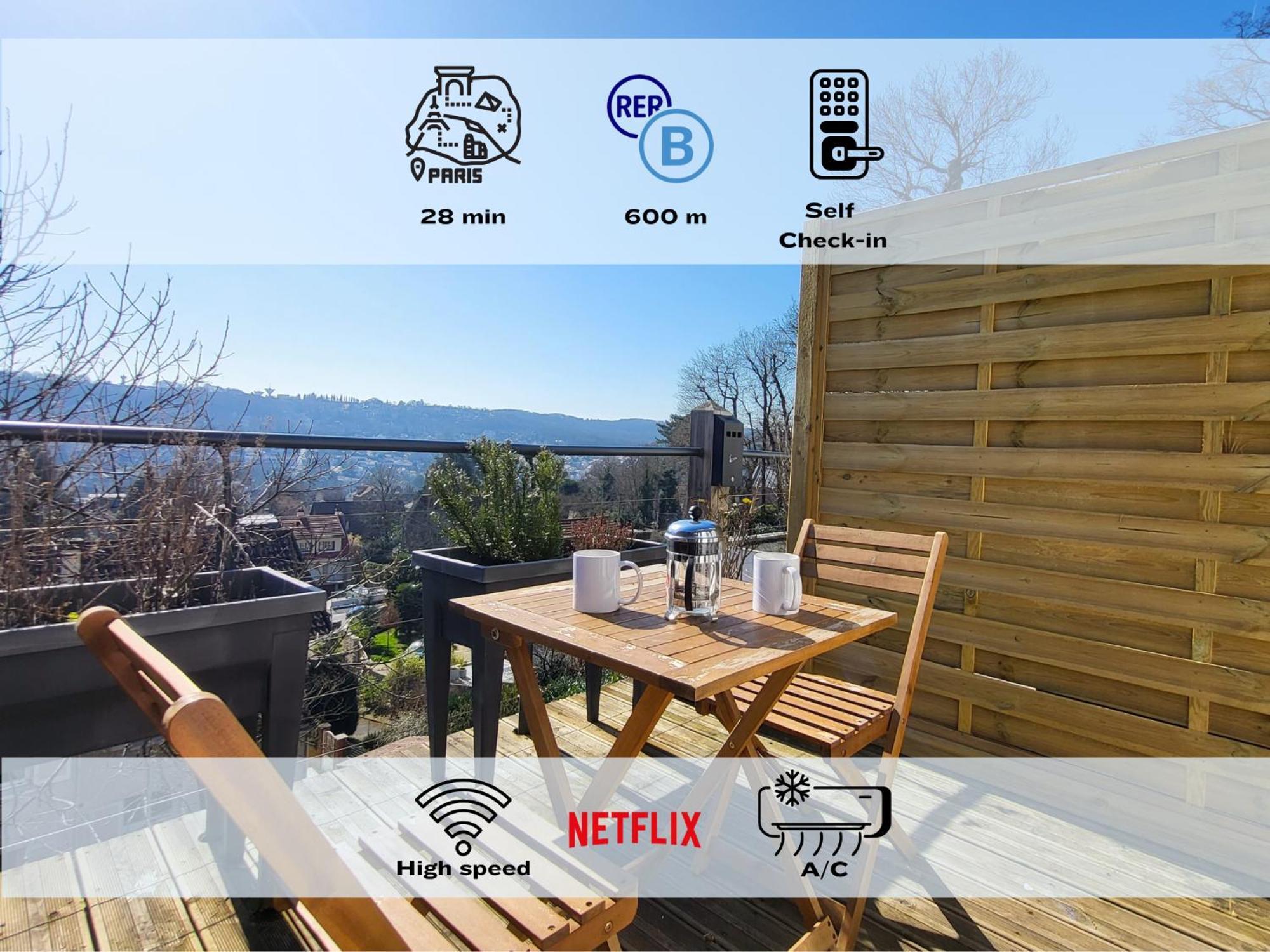 Le Bellevue - Beaux Appartements Avec Vue Splendide Palaiseau Esterno foto